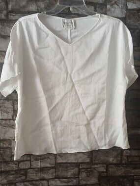 Giada Forte  Relaxed White Short Sleeve Boxy Tunic Top